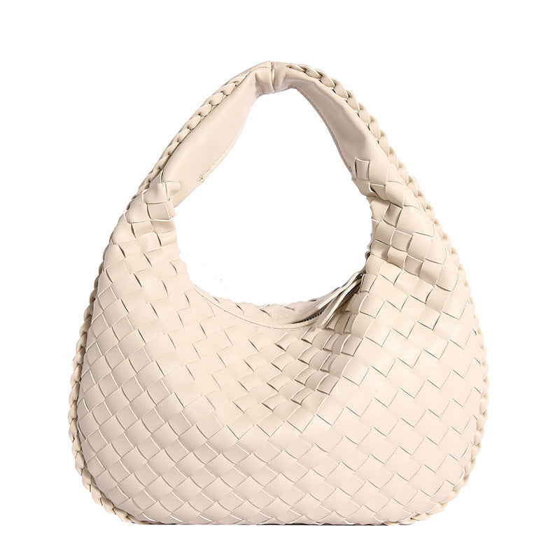 French Style High Sense Woven Bag Women's Elegant All-Match Shoulder Underarm Bag Niche Cross-Border Texture Portable Commuter Bag